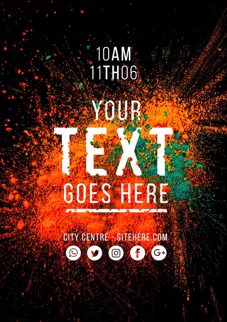 PSD gratuit modèle de bannière web pour le festival de holi