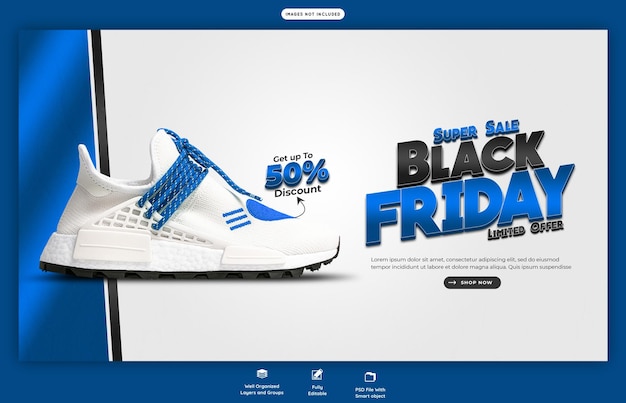 PSD gratuit modèle de bannière web de la vente du black friday