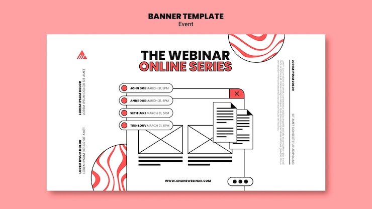PSD gratuit modèle de bannière de webinaire en ligne d'événement