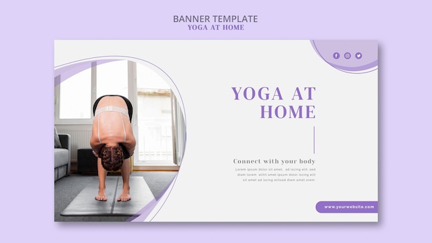 PSD gratuit modèle de bannière de yoga à la maison