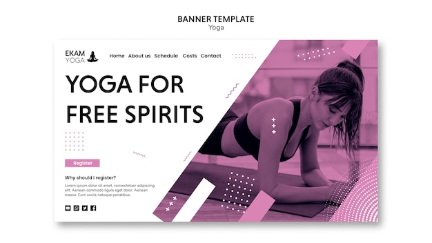 PSD gratuit modèle de bannière avec yoga