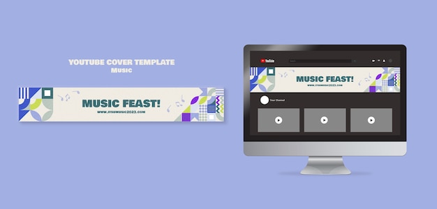 PSD gratuit modèle de bannière youtube d'émission de musique
