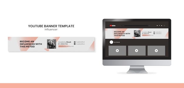 Modèle De Bannière Youtube Influenceur Dégradé