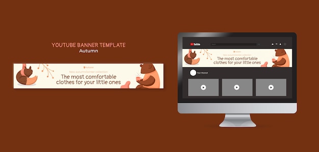 Modèle De Bannière Youtube De La Saison D'automne