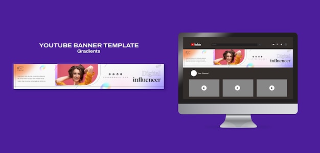 Modèle De Bannière Youtube En Ton Dégradé
