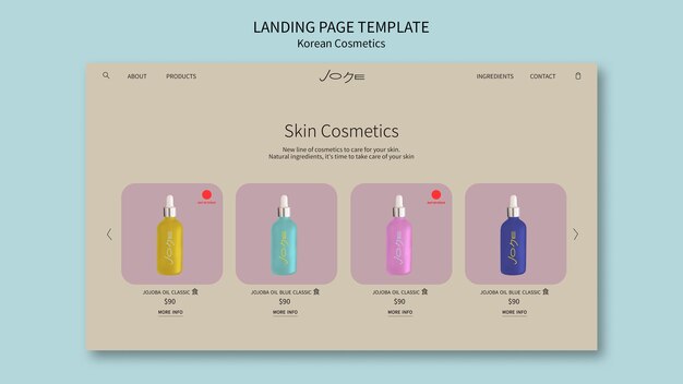Modèle de beauté coréen design plat