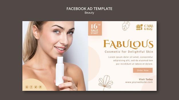 PSD gratuit modèle de beauté design plat