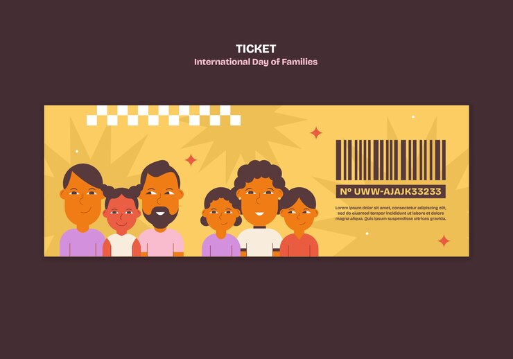 PSD gratuit modèle de billet pour la journée internationale des familles