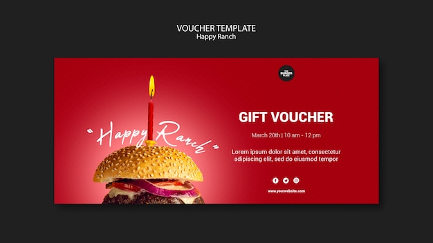 Modèle De Bon Avec Cadeau Pour Restaurant Burger