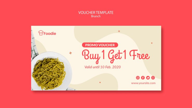 PSD gratuit modèle de bon cadeau pour restaurant