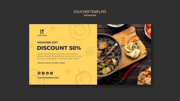 PSD gratuit modèle de bon de concept de brunch
