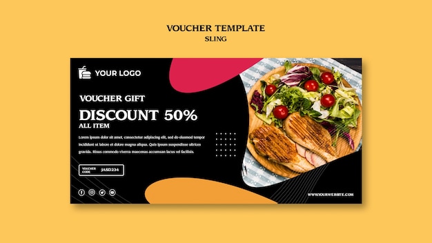 Modèle de bon de concept de brunch