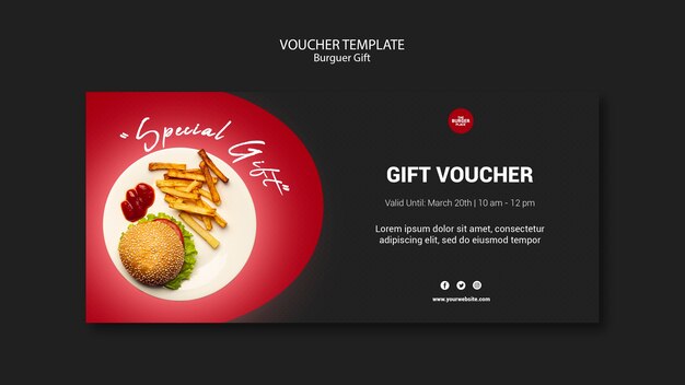 Modèle de bon pour restaurant burger