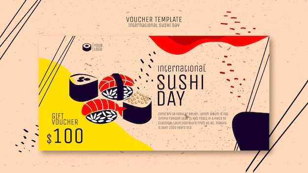 Modèle de bon de sushi