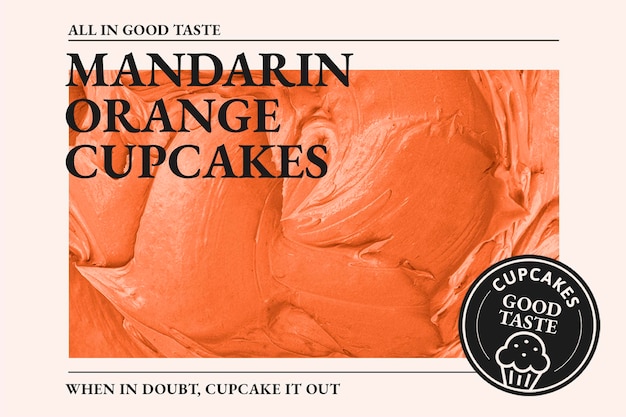 PSD gratuit modèle de boulangerie psd avec texture de glaçage orange madarine pour bannière de blog