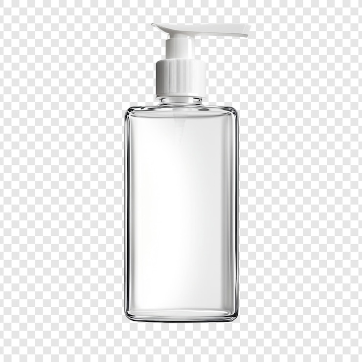 PSD gratuit modèle de bouteille de distributeur de savon transparent