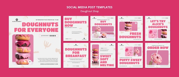 PSD gratuit modèle de boutique de beignets design plat