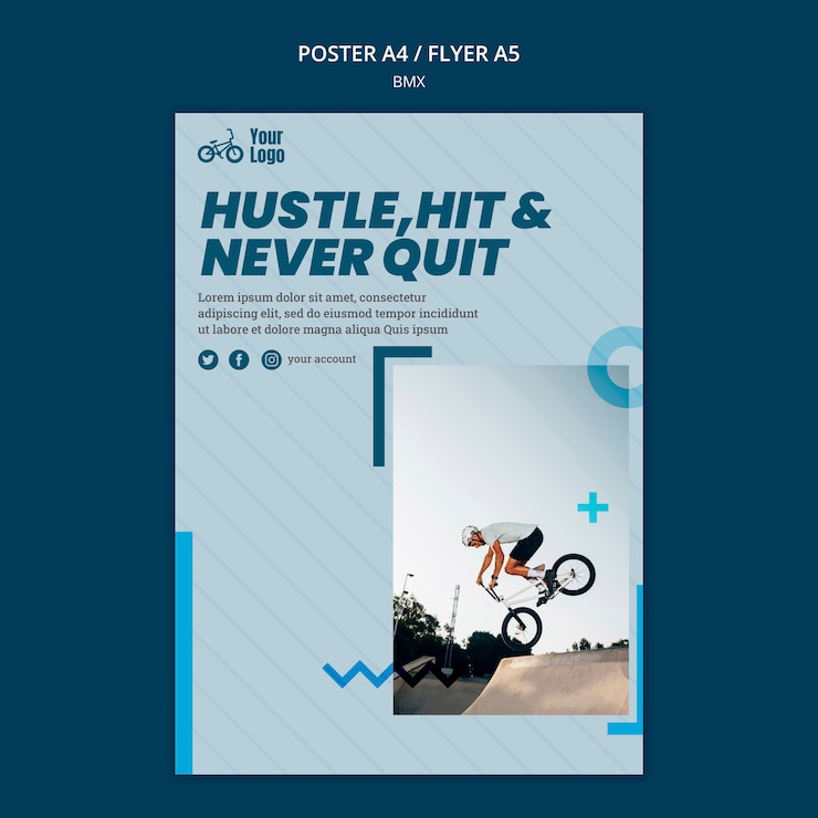 PSD gratuit modèle de boutique bmx affiche