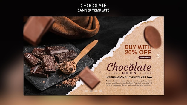 Modèle de boutique de chocolat bannière