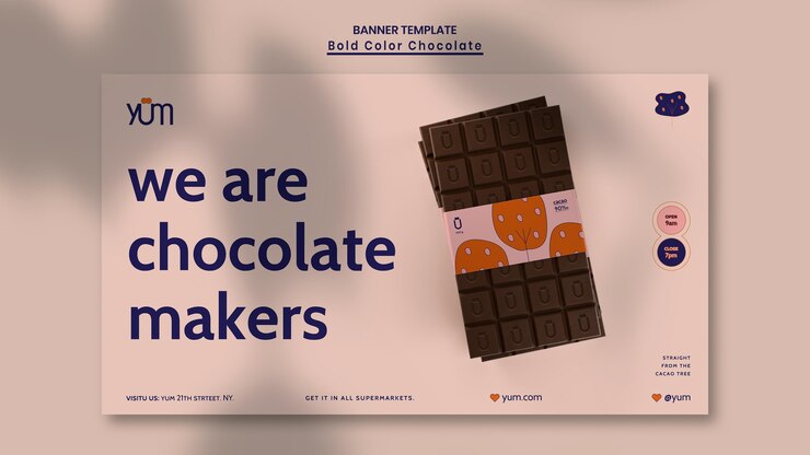 PSD gratuit modèle de boutique de chocolat bannière