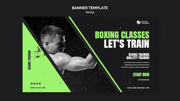 PSD gratuit modèle de boxe design plat