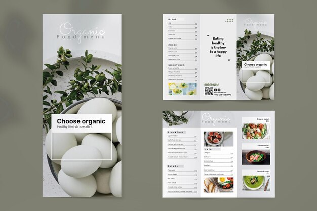 Modèle de brochure d'aliments biologiques psd