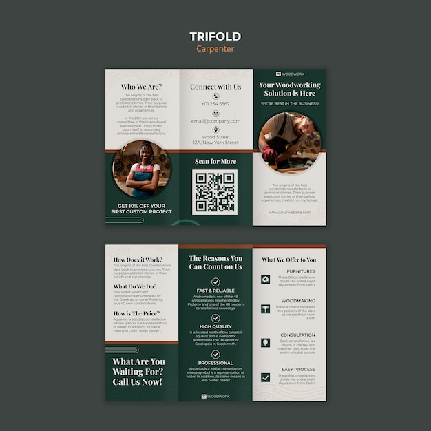 Modèle de brochure de charpentier