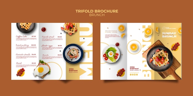 PSD gratuit modèle de brochure avec concept de brunch