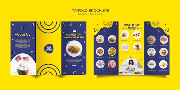 Modèle De Brochure Avec Un Design De Cuisine Américaine