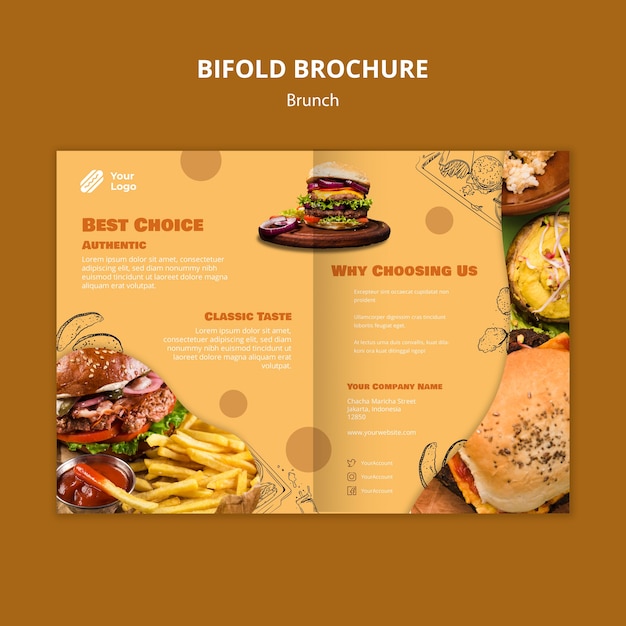 PSD gratuit modèle de brochure pliante pour brunch