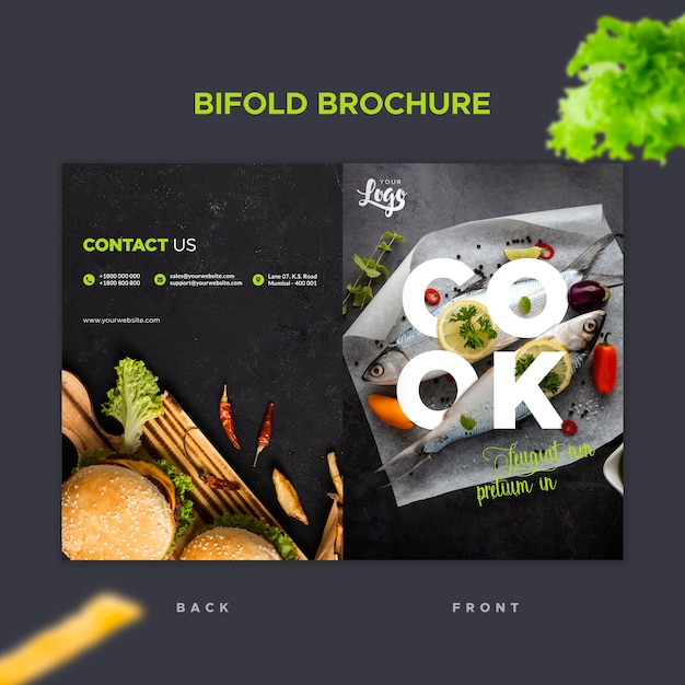 PSD gratuit modèle de brochure pliante pour restaurant