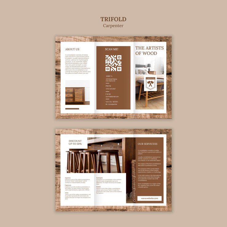 PSD gratuit modèle de brochure tripla de charpentier