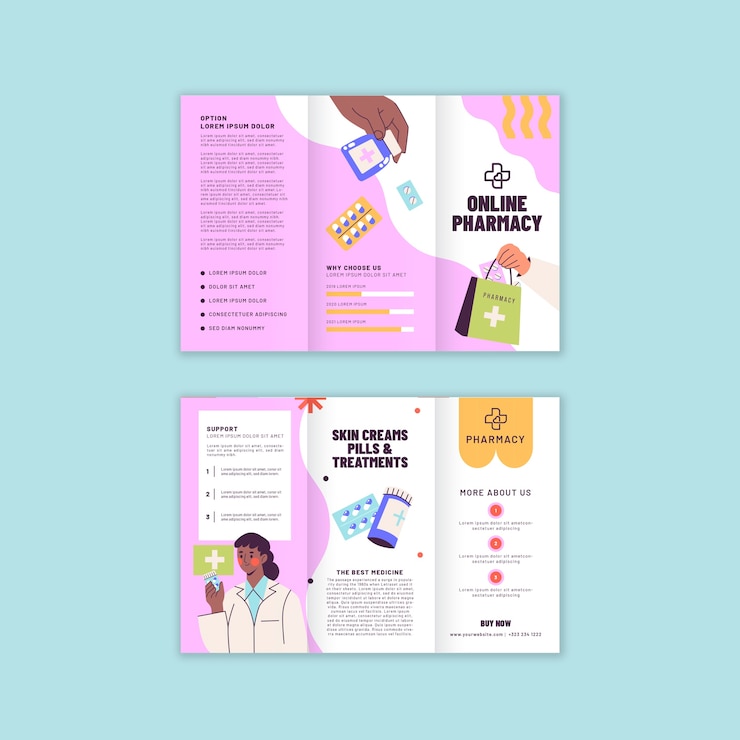 PSD gratuit modèle de brochure tripla de pharmacie