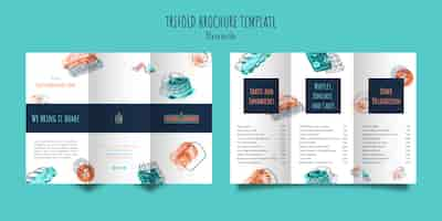 PSD gratuit modèle de brochure à trois volets pour restaurant brunch