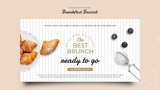 PSD gratuit modèle de brunch de petit déjeuner design plat