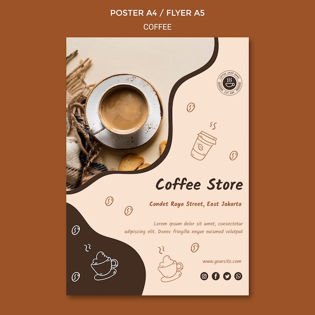 Modèle de café affiche