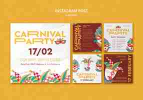 PSD gratuit modèle de carnaval design plat