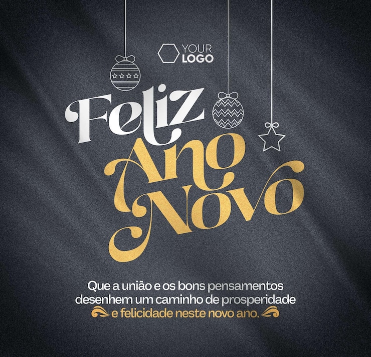 PSD gratuit modèle de carte de bonne année pour le flux