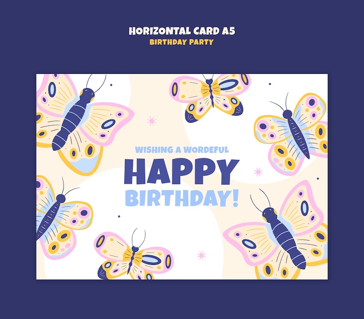 PSD gratuit modèle de carte de fête d'anniversaire
