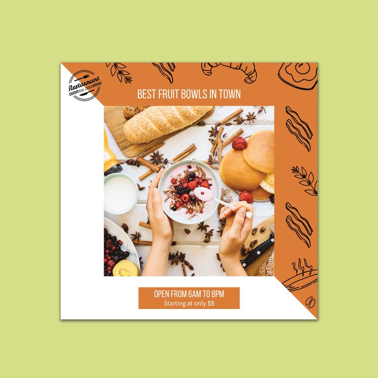 PSD gratuit modèle de carte pour le concept de marque de restaurant