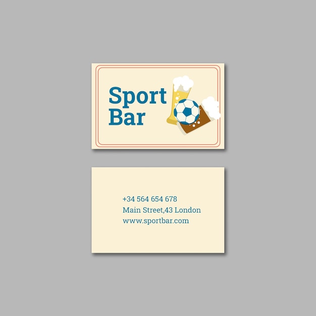 PSD gratuit modèle de carte de visite de bar sportif