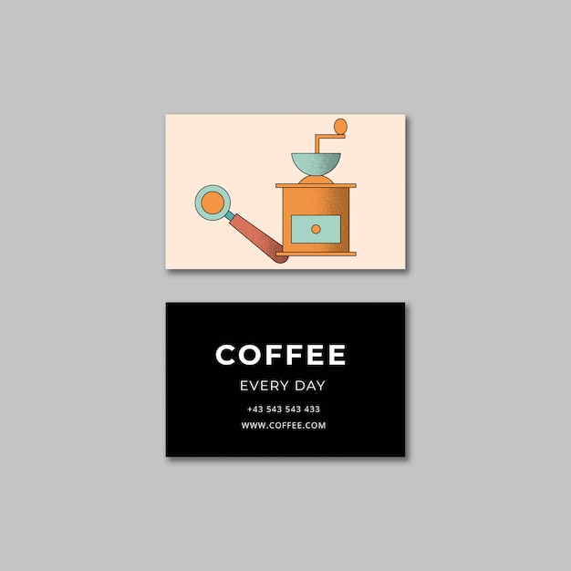 PSD gratuit modèle de carte de visite de café dessiné à la main