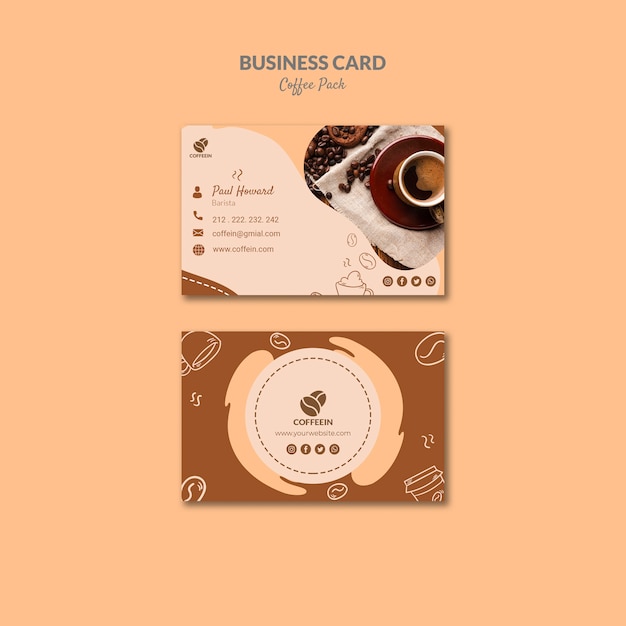 PSD gratuit modèle de carte de visite café ouverture boutique