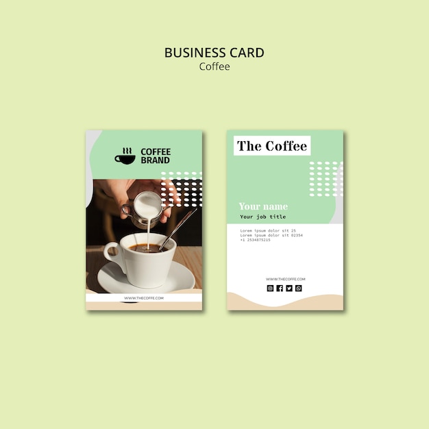 PSD gratuit modèle de carte de visite de café