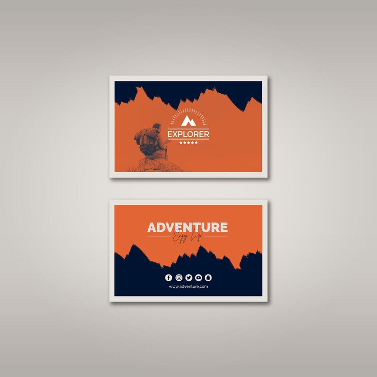 PSD gratuit modèle de carte de visite avec concept d&#39;aventure