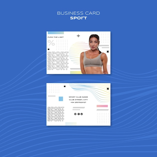 PSD gratuit modèle de carte de visite de concept de sport dégradé