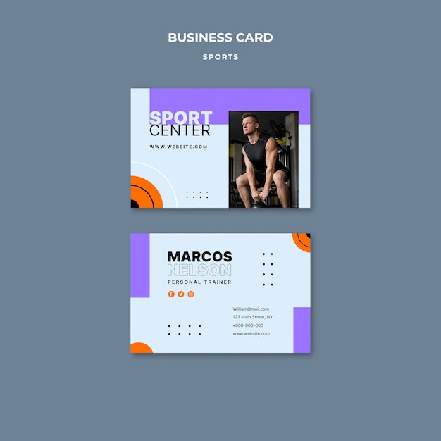 PSD gratuit modèle de carte de visite de concept sportif