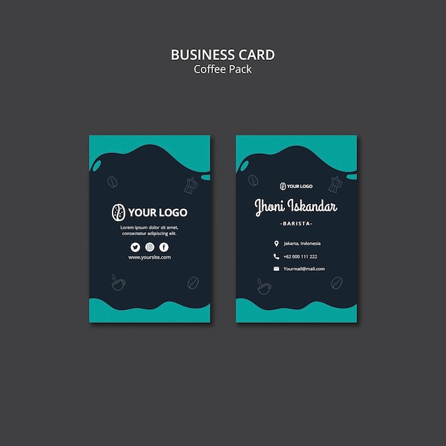 Modèle De Carte De Visite Avec Un Design Café