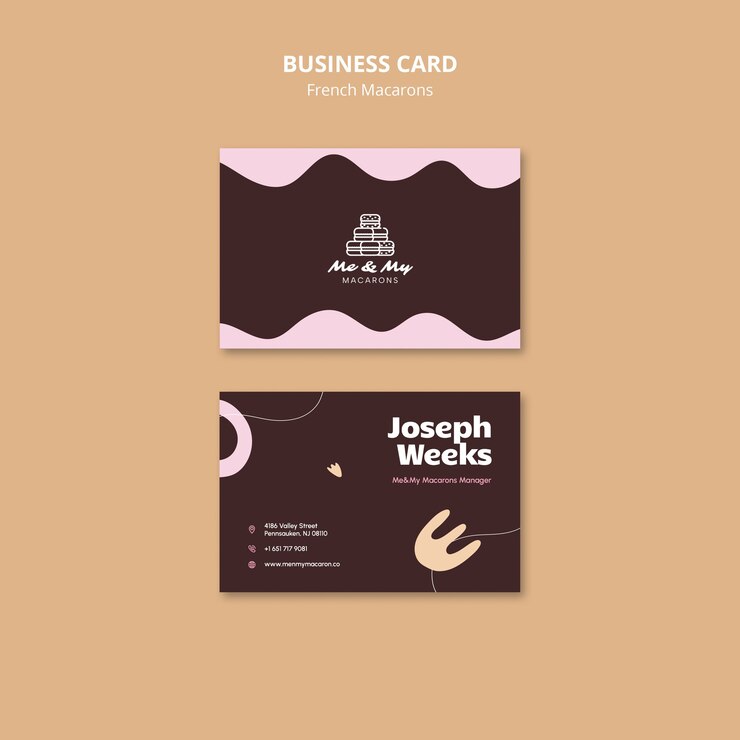 PSD gratuit modèle de carte de visite de macarons français