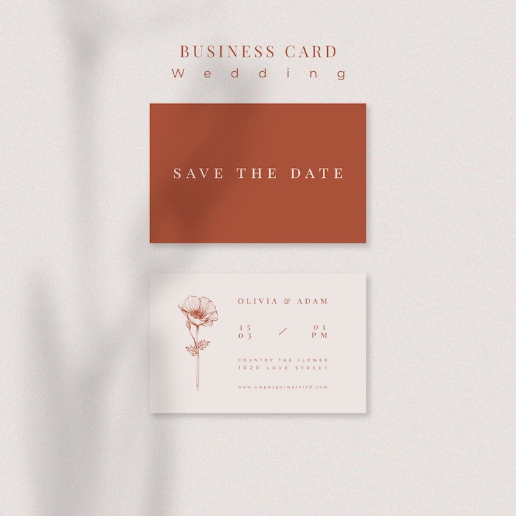 PSD gratuit modèle de carte de visite de mariage